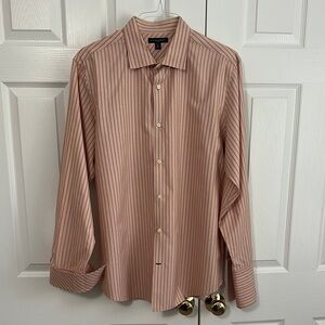 Banana Republic XL Pink and Red Fitted Dress Shirt w/ French cuffs